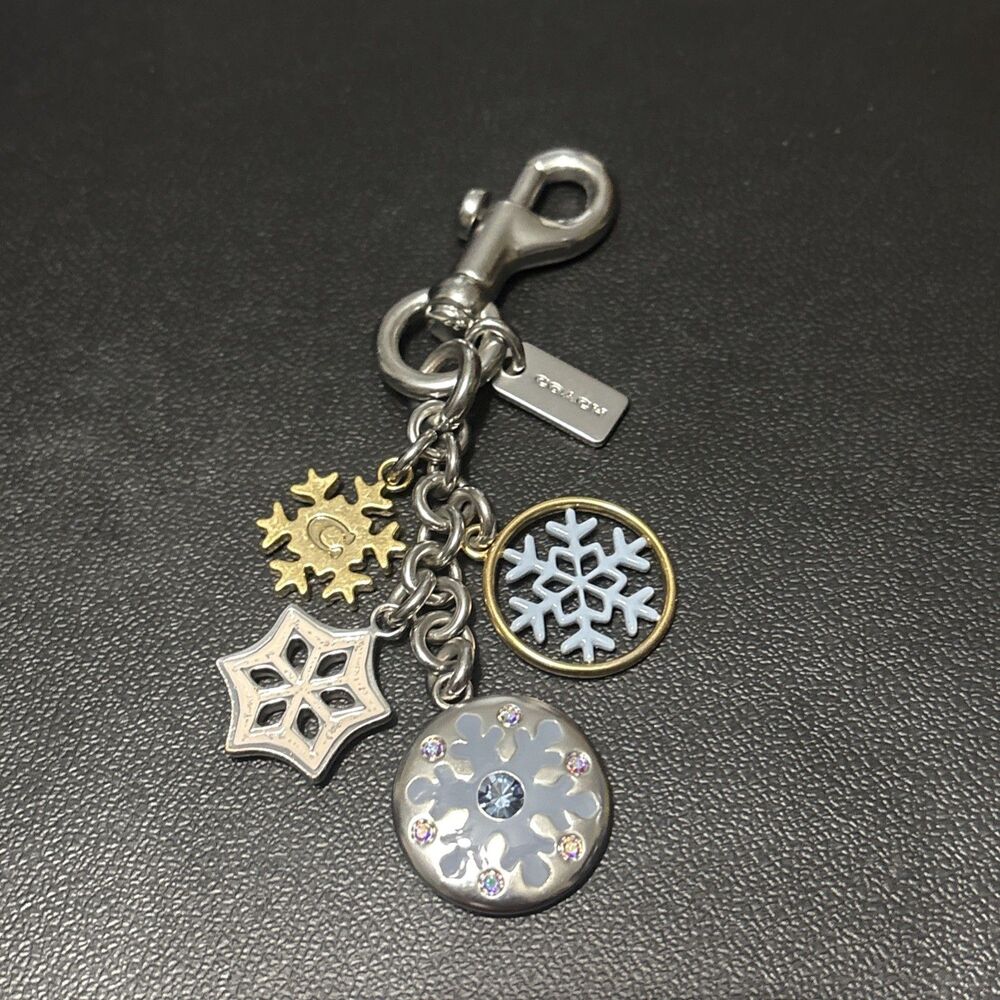 Coach Snowflake Cluster Bag Charm Keychain C7100 … - image 1